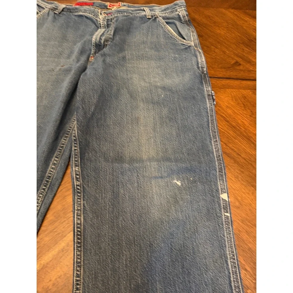 Tommy Hilfiger Red Label Carpenter Jeans Mens 36 Blue Distressed Cut Off Raw Hem